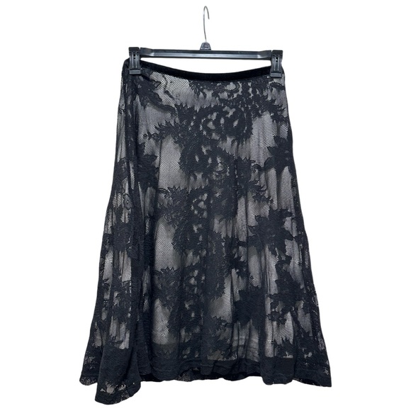 Massini Lace Overlay Midi Stretch Skirt Size 8 - Picture 1 of 6